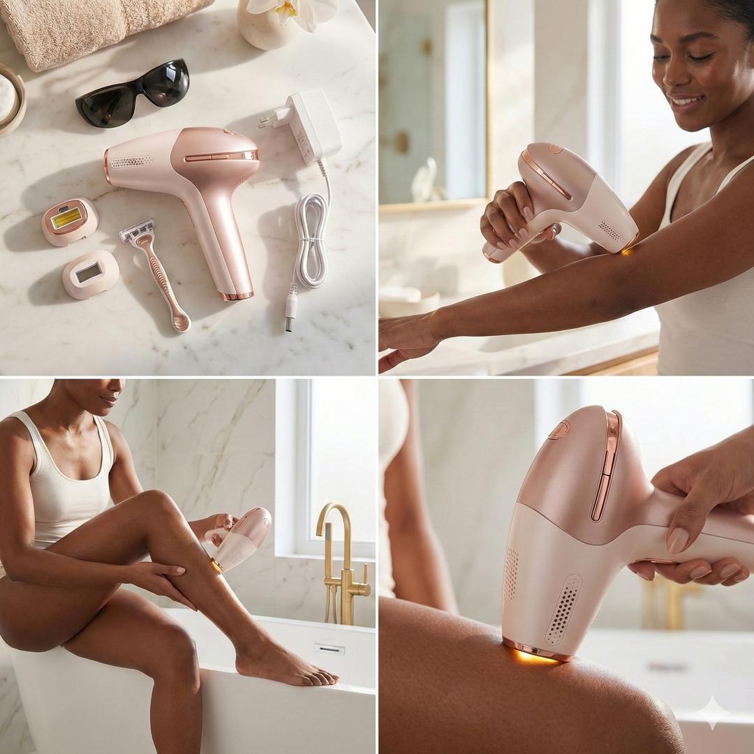 Épilateur IPL Rechargeable -Épilation durable à domicile | 9 Niveaux d'Intensité