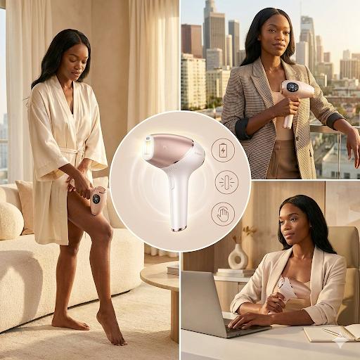 Épilateur IPL Rechargeable -Épilation durable à domicile | 9 Niveaux d'Intensité